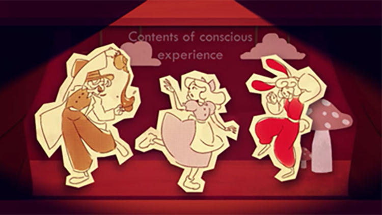 Three characters dancing