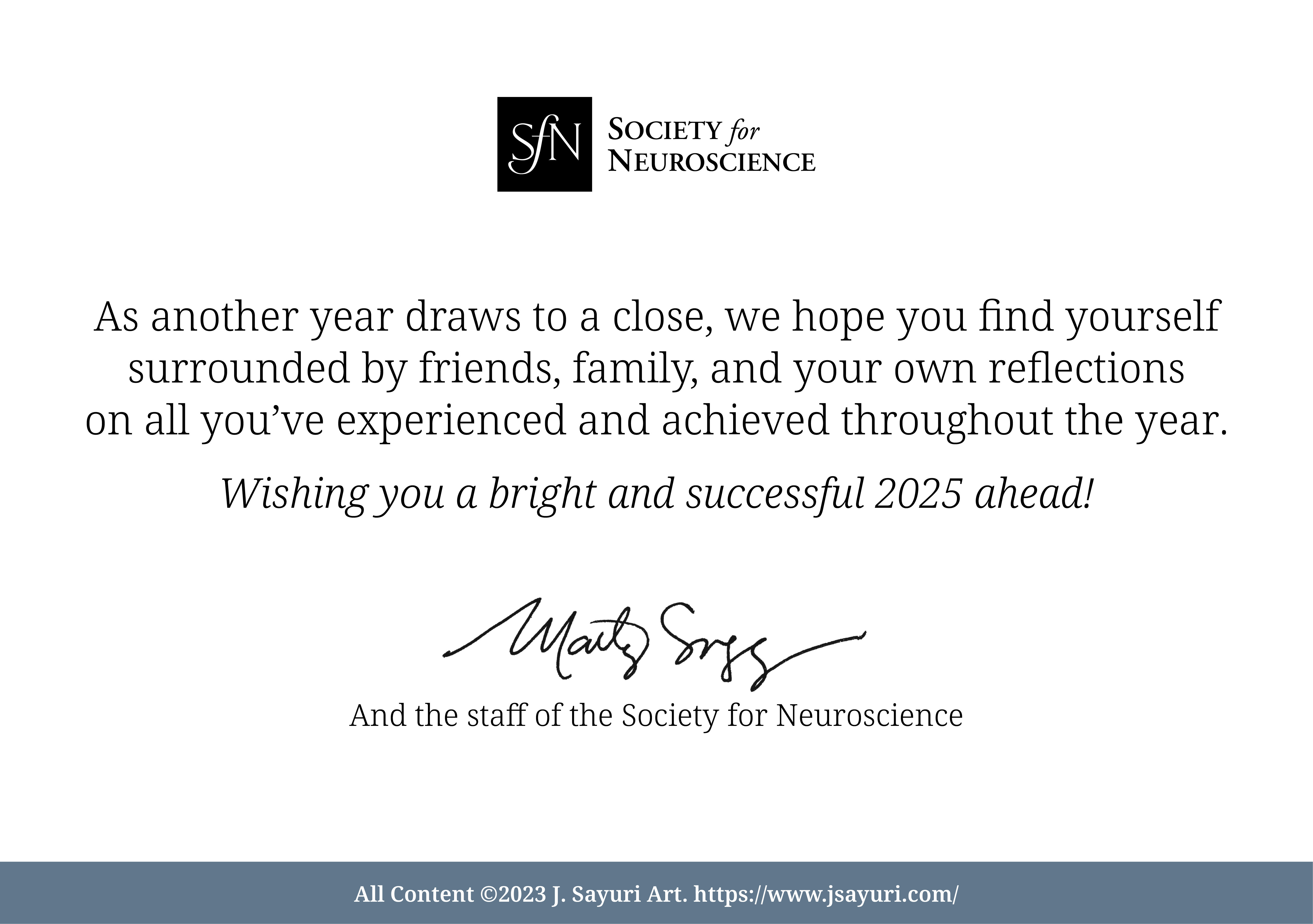 Season's Greetings from the Society for Neuroscience